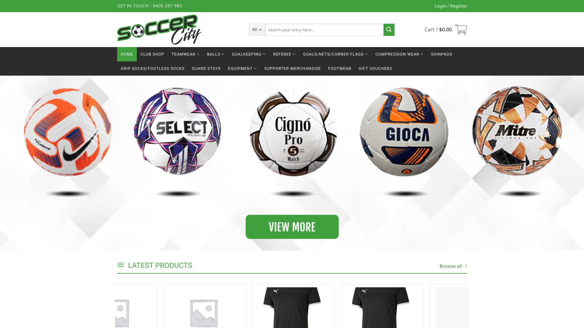 Soccercity homepage – E-commerce website designed by Uniweb