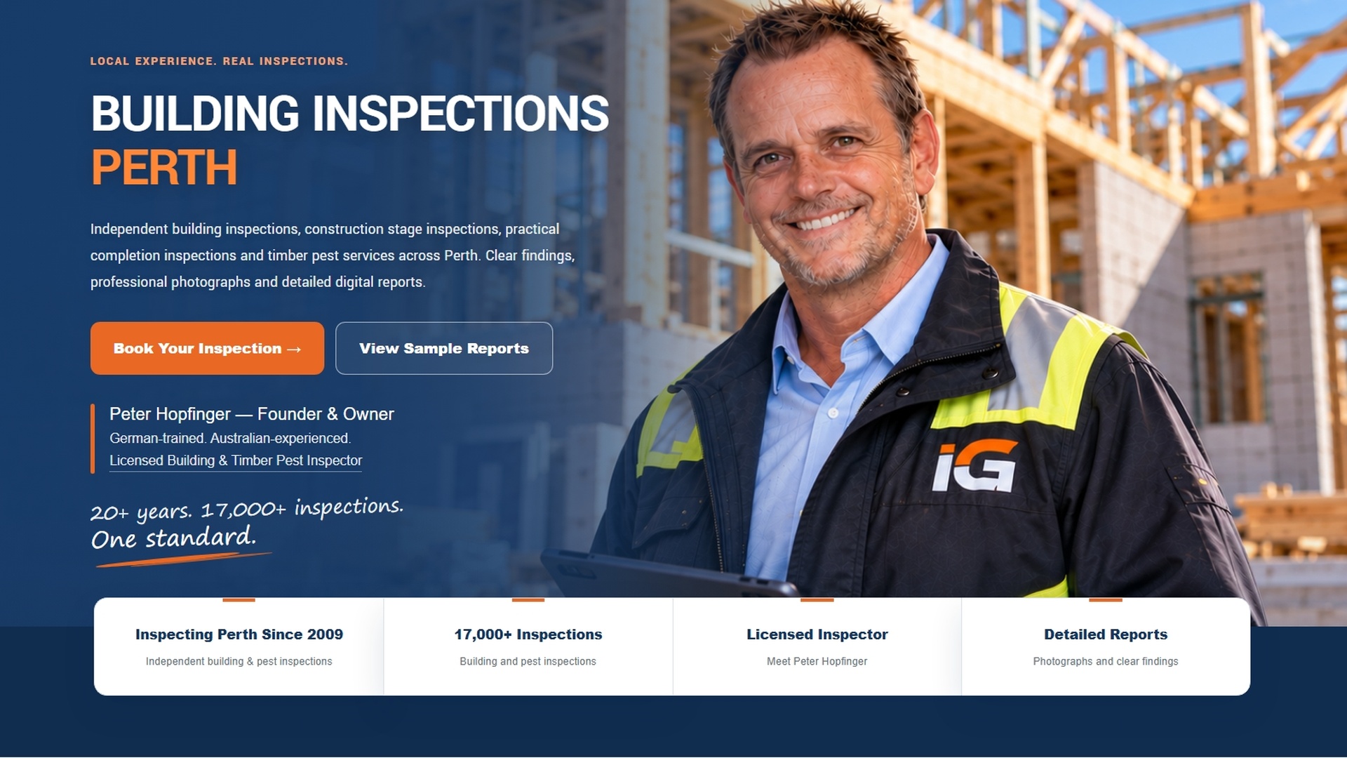 Inspector Group homepage – Home & Garden website designed by Wolkenwalker
