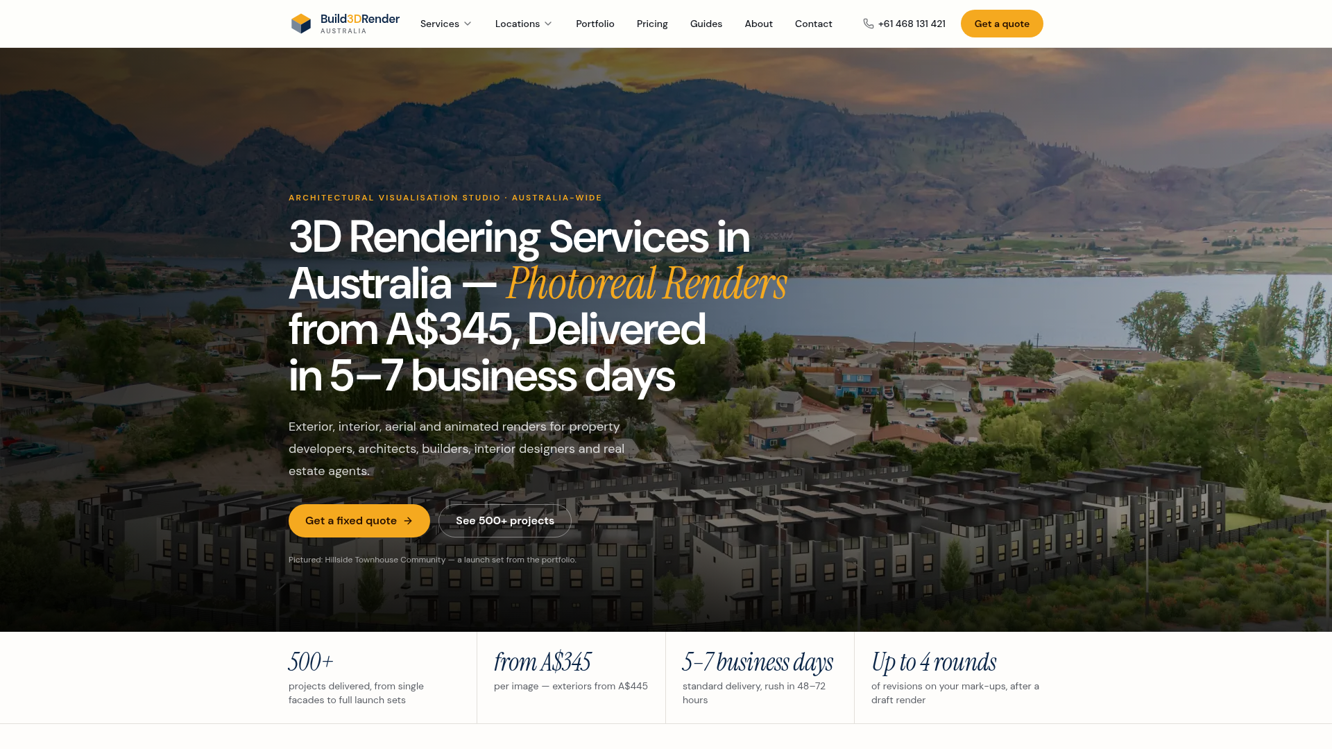 Build3DRender homepage – Business & Finance website