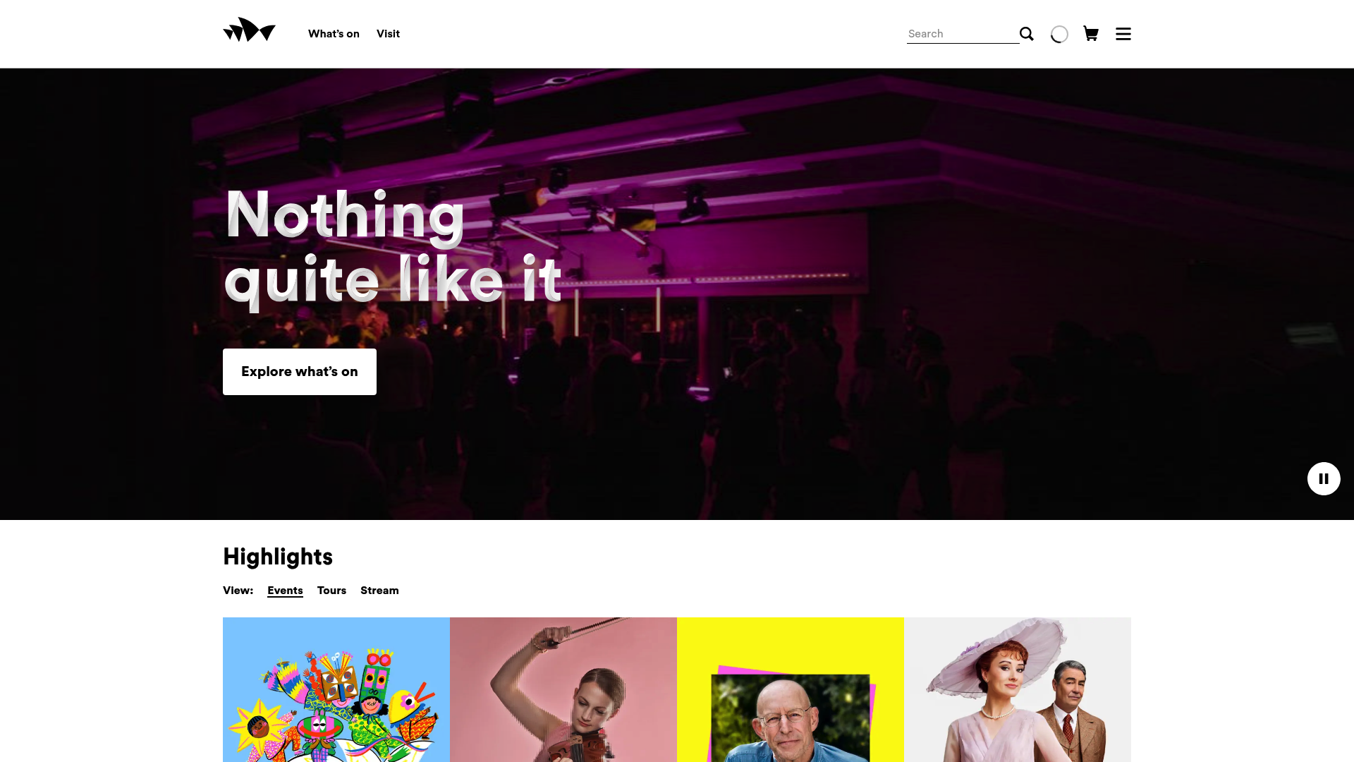 Sydney Opera House homepage – Arts & Entertainment website
