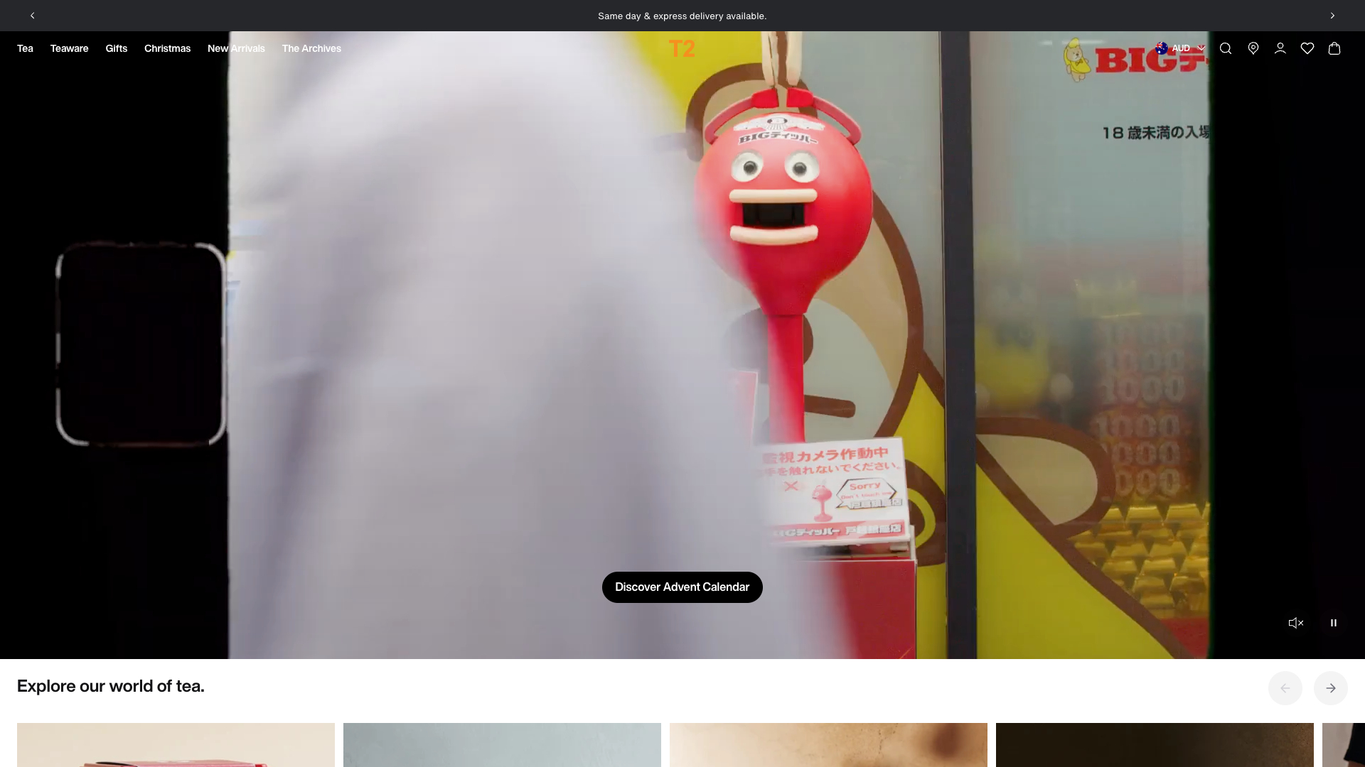 T2 homepage – Food & Drink website designed by T2 Tea