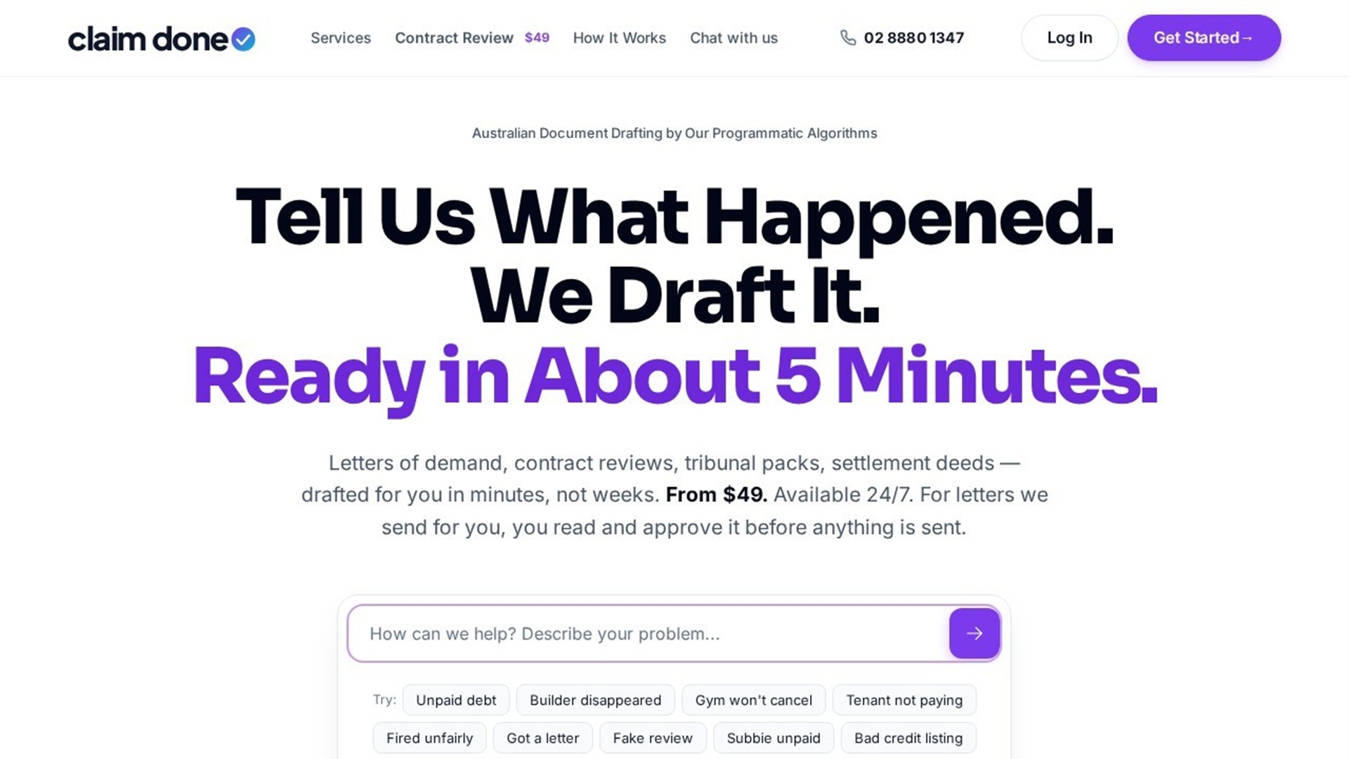 Claim Done homepage – SaaS & Software website designed by Digital One Agency