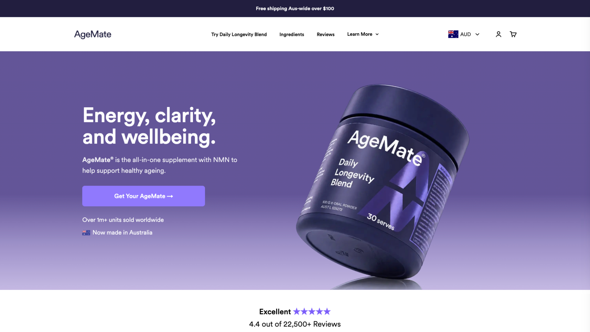 AgeMate homepage – Health & Fitness website