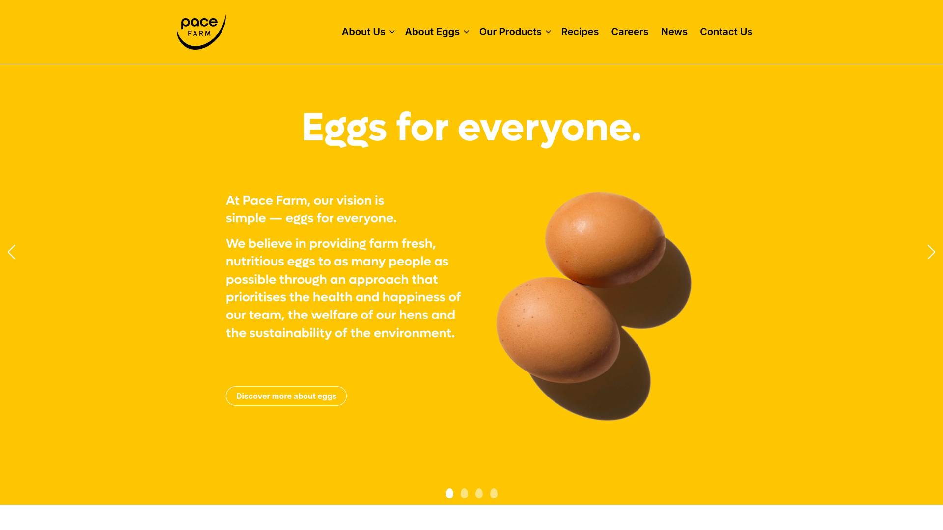 Screenshot of Pace Farm Eggs