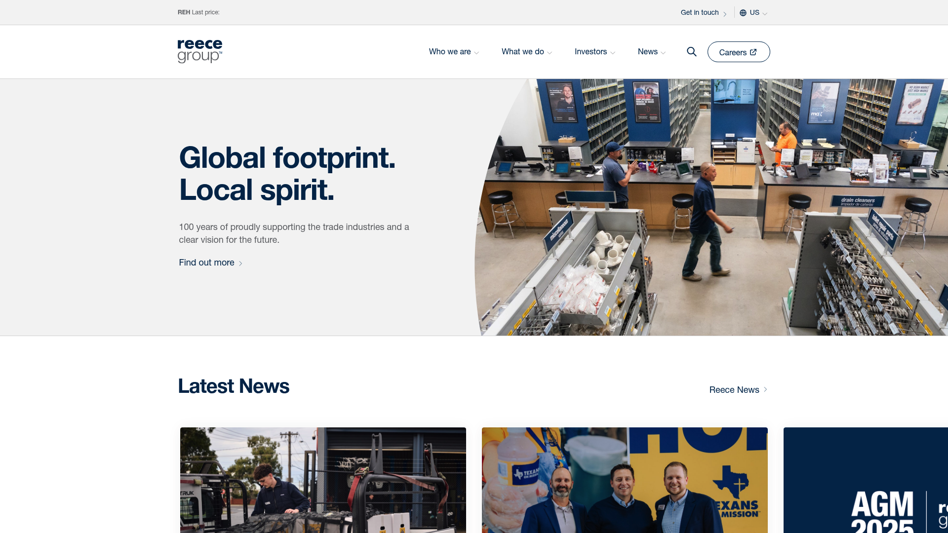 Reece Group homepage – Business & Finance website
