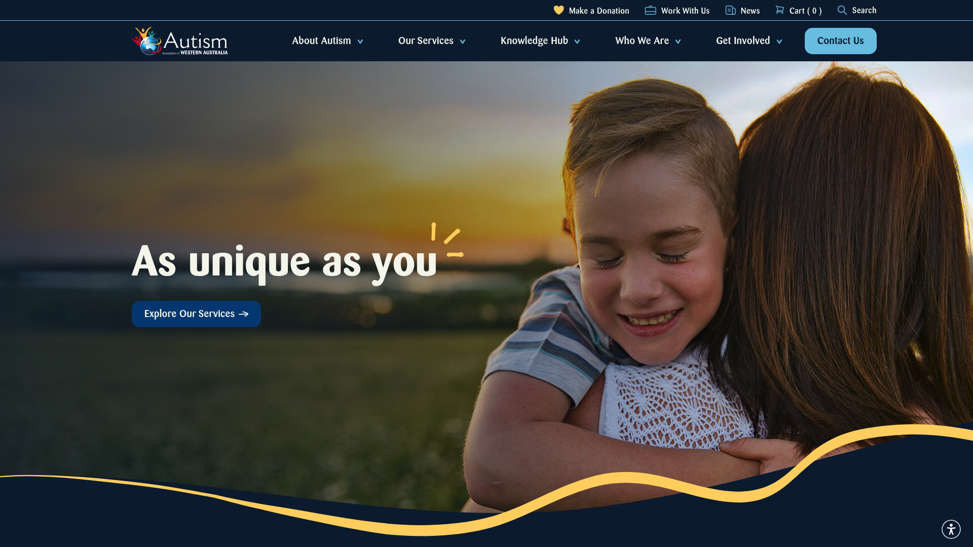 Autism WA homepage – Non-Profit & Charity website