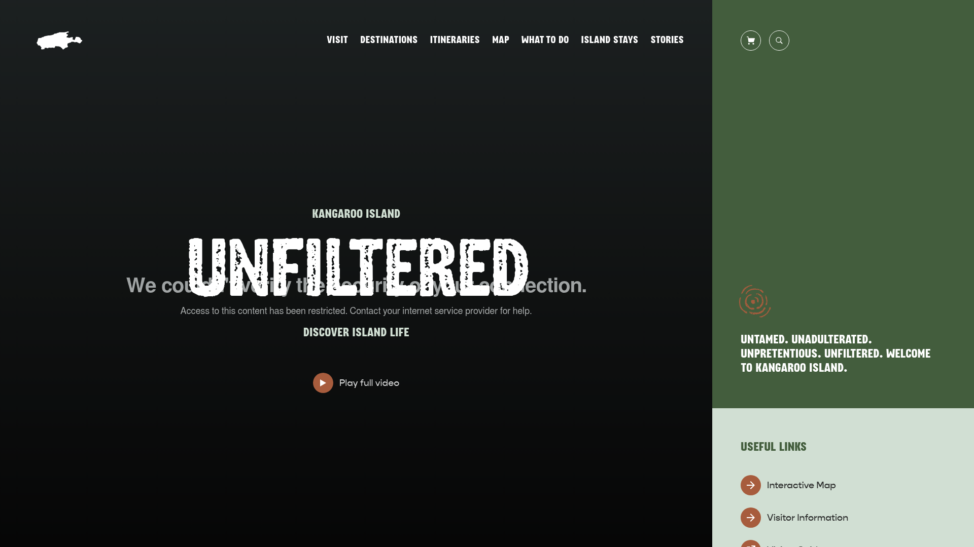 Tour Kangaroo Island homepage – Travel website designed by Simple