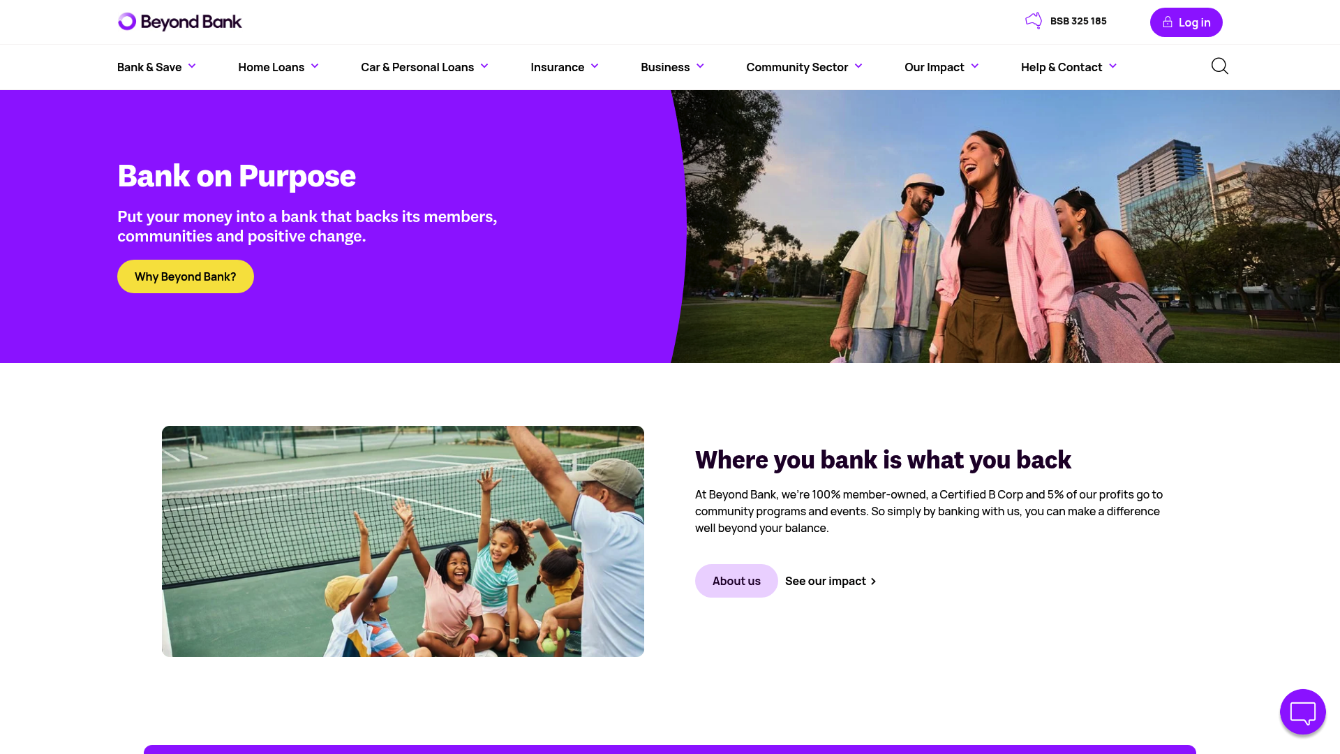 Beyond Bank homepage – Business & Finance website designed by Orchard