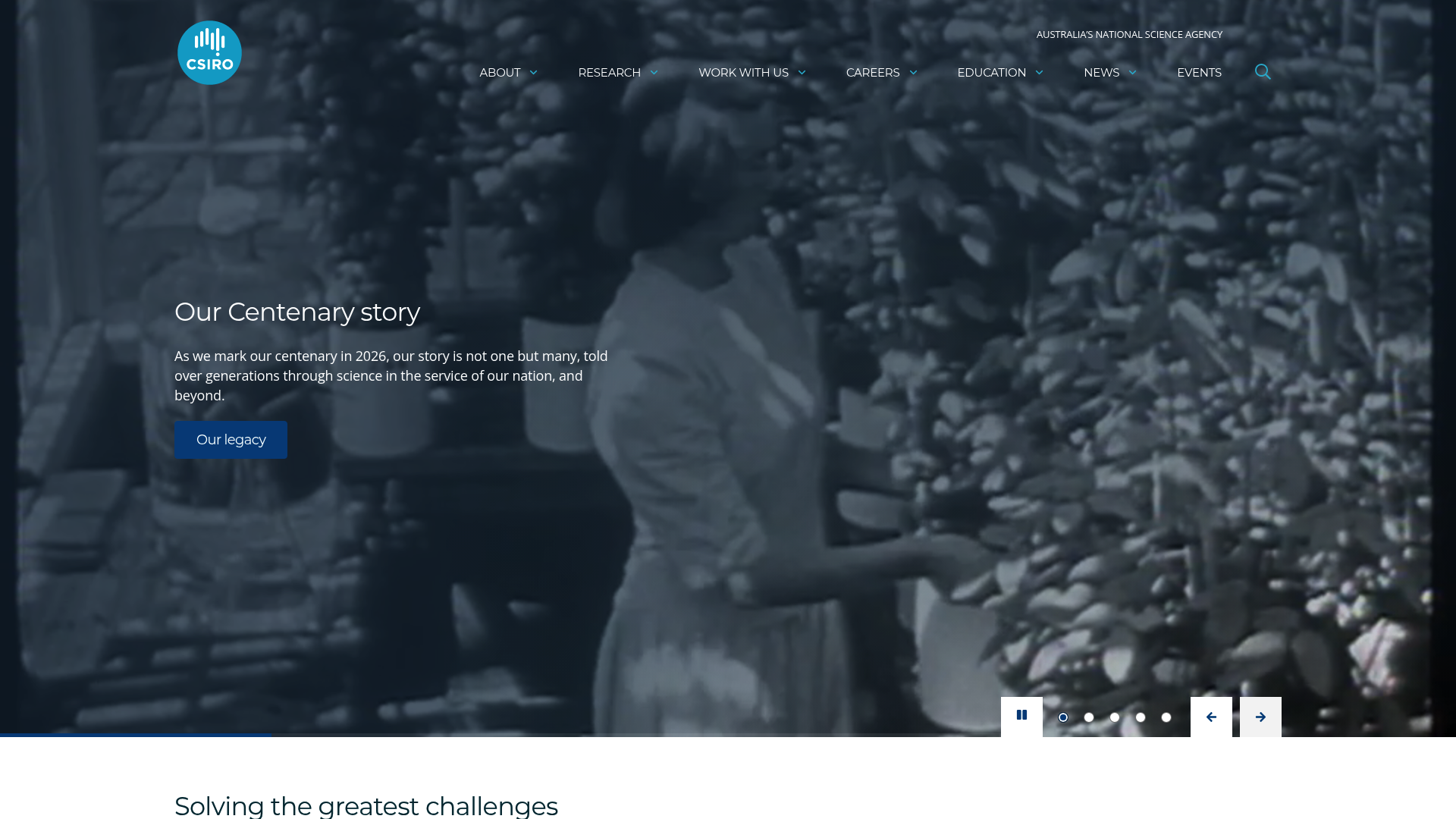 Screenshot of CSIRO