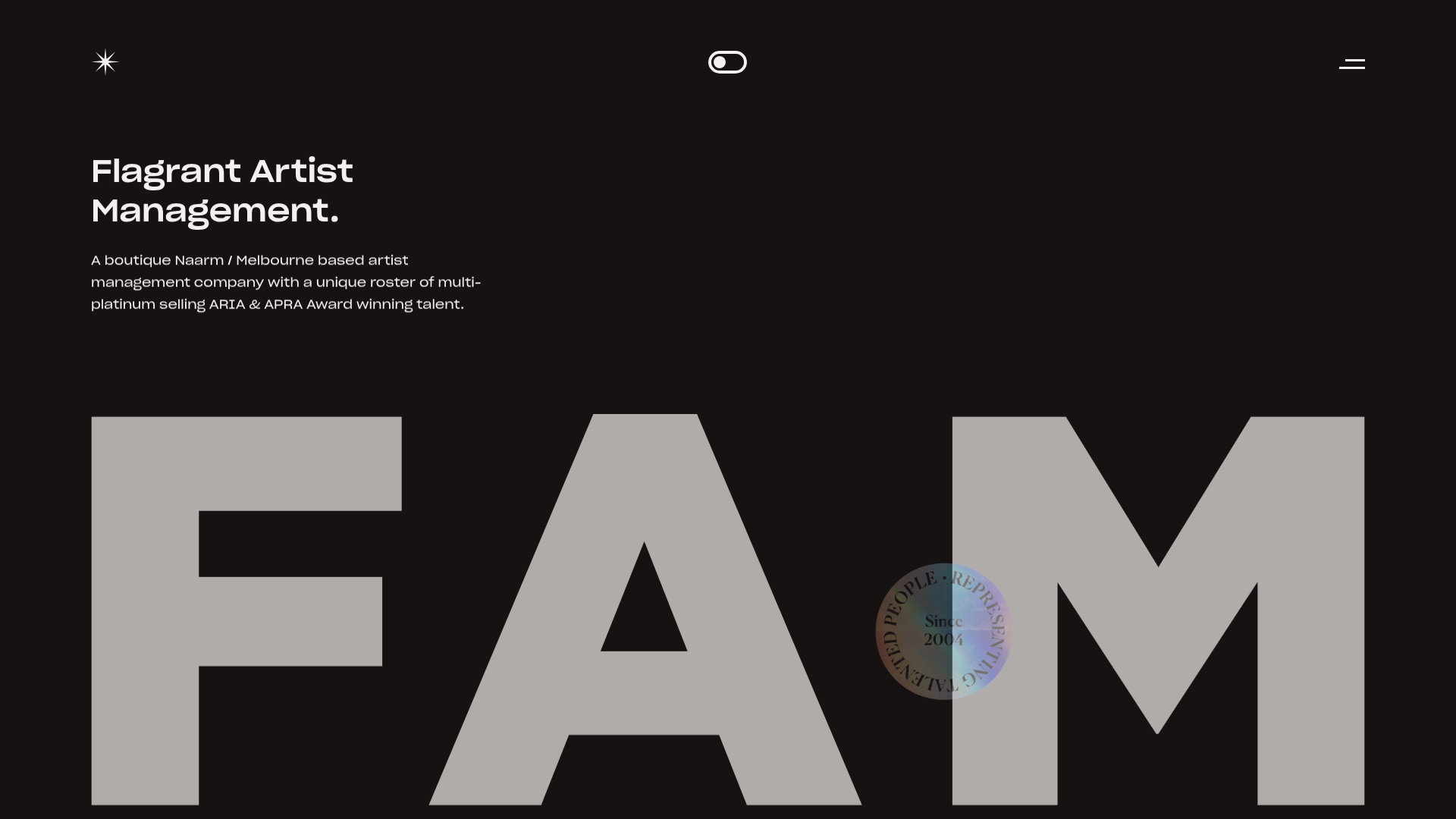 Screenshot of Flagrant Artist Management