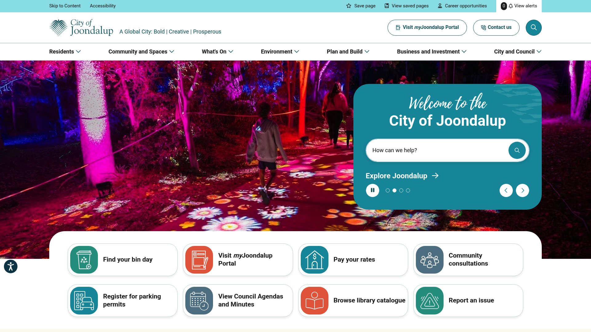 Screenshot of City of Joondalup