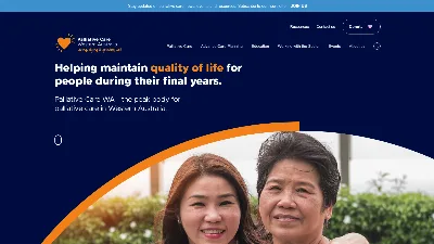 Screenshot of Palliative Care WA homepage design