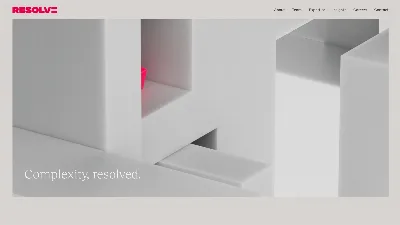 Screenshot of Resolve Advisory homepage design