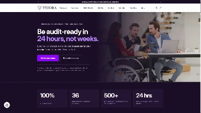 Screenshot of Veyora homepage design