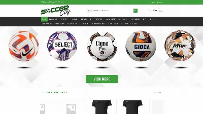 Screenshot of Soccercity homepage design
