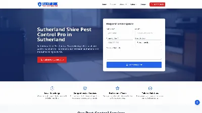 Screenshot of Sutherland Shire Pest Control Pro homepage design
