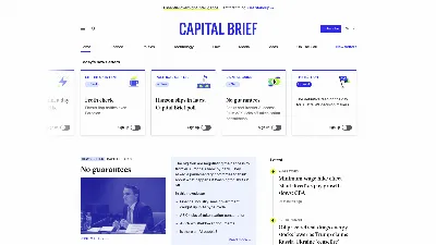 Screenshot of Capital Brief homepage design
