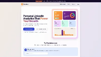 Screenshot of Postaboo homepage design