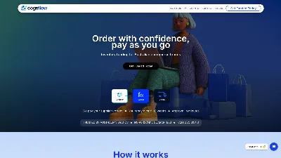 Screenshot of Cogsflow homepage design